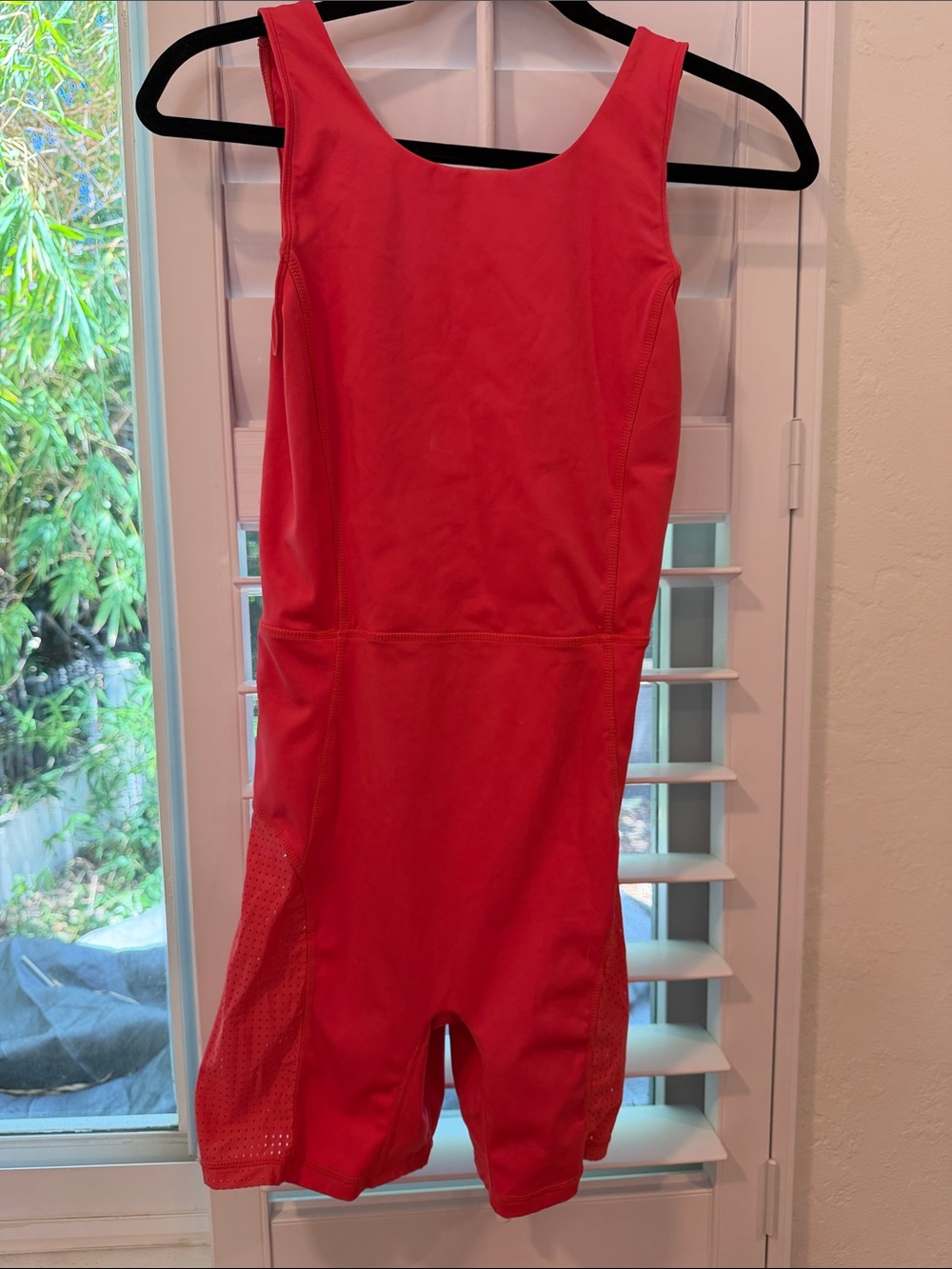 Fabletics Red One-Piece Athletic Romper